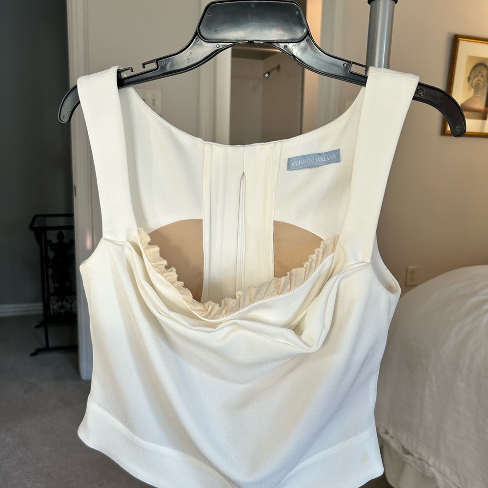 ANTONIO MELANI Cream Draped Camisole